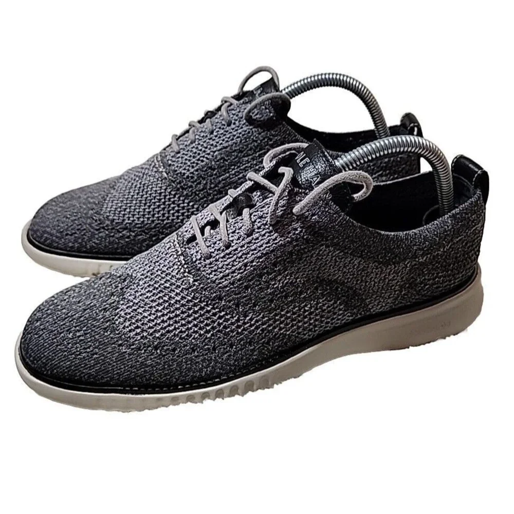 Cole Haan 2.ZeroGrand Knit Stitchlite Wingtip Oxfords Vapor Grey‎ Mens Size 7.5